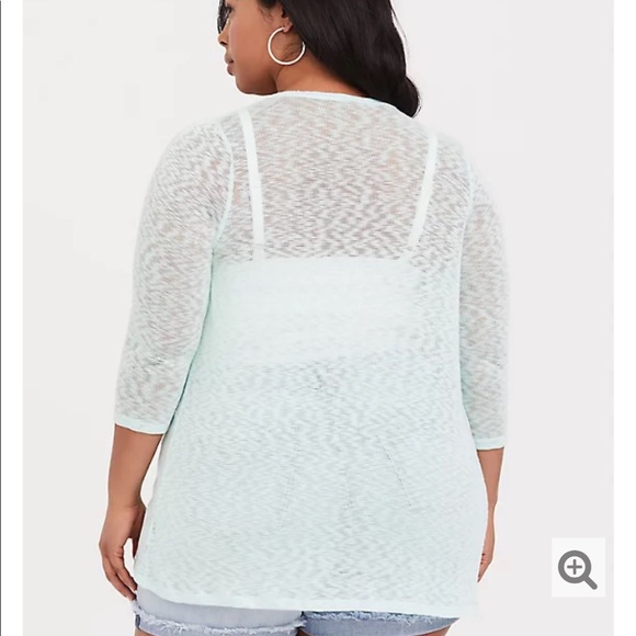 Torrid 6 6x flawless mint green slub cardigan long - Picture 2 of 10